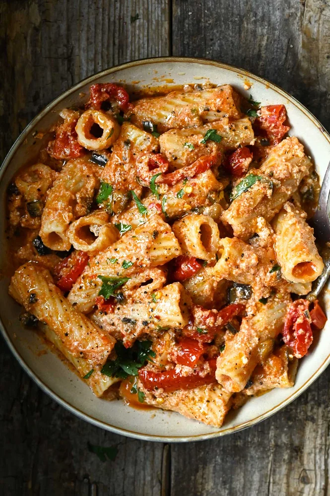 Eggplant and Sun-dried Tomato Pasta